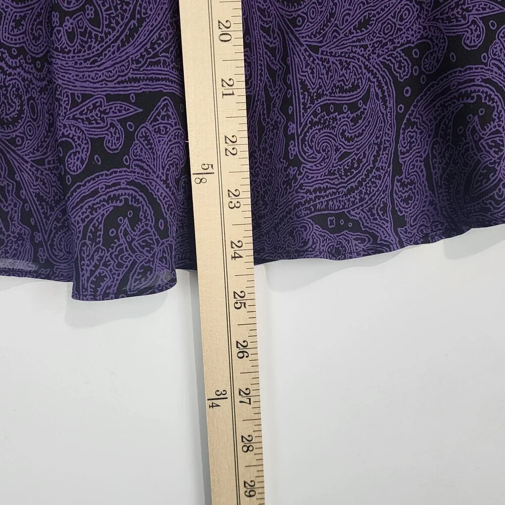 Michael Michael Kors Womens Silk Skirt Ruffle Flirty Sz 6 Purple Black #1121